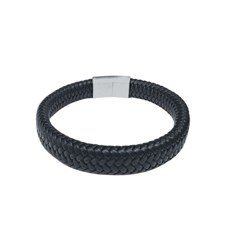 Bracelet Le Tressé en cuir et acier