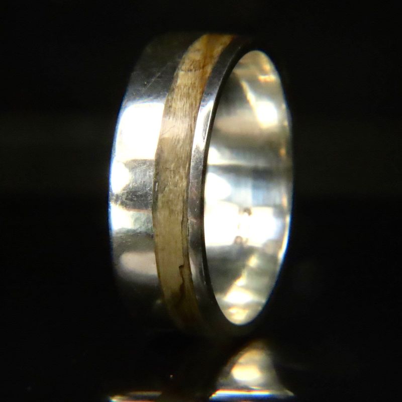Bague en bois et argent sterling ou or 14K - 18K personnalisée