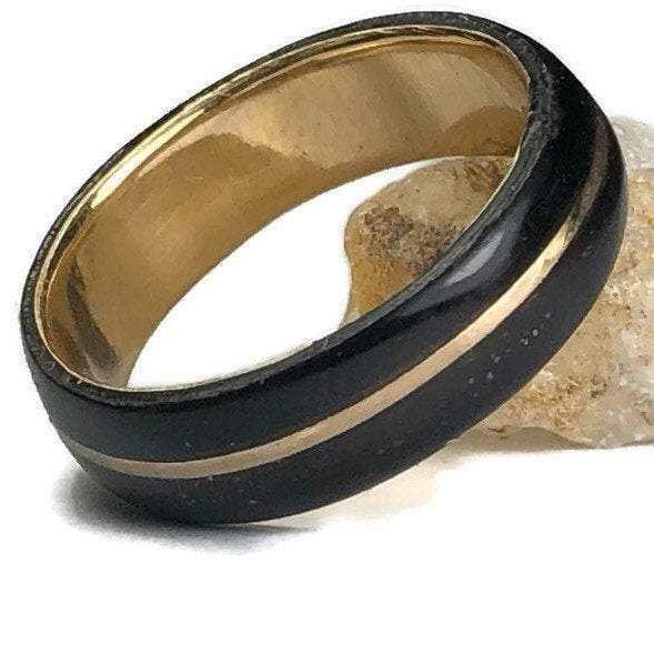 Bague en bois et or 14K & 18K personnalisée