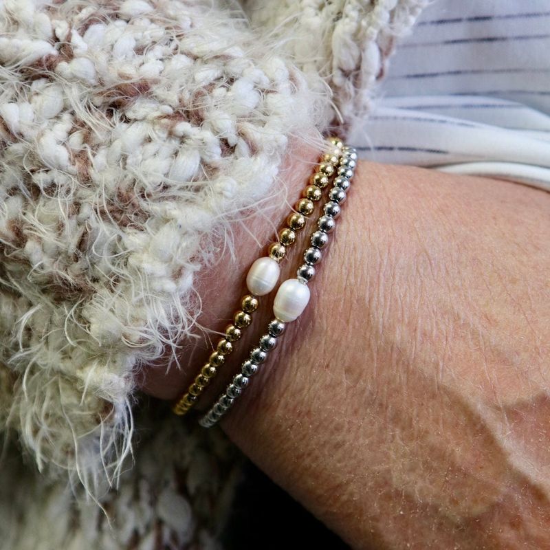 Bracelet Zéphyr en acier et perles