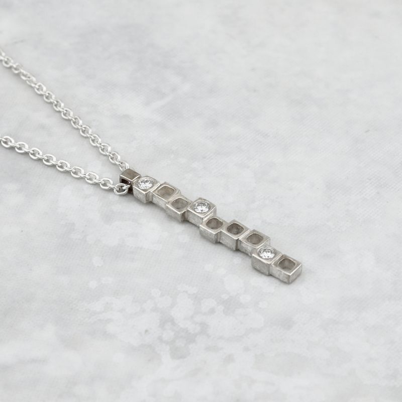 Collier Geometrica en argent sterling et diamants