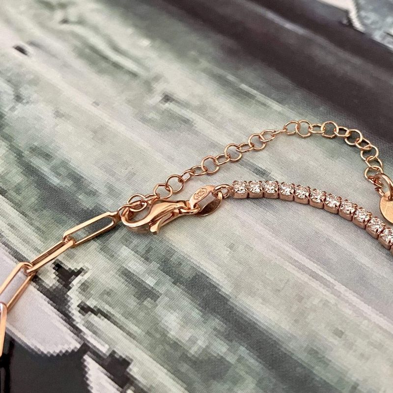 Collier Chaîne et Tennis en argent sterling