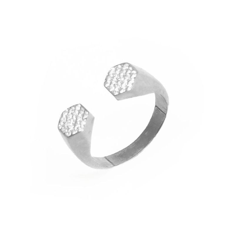 Bague Double Hexa en argent sterling