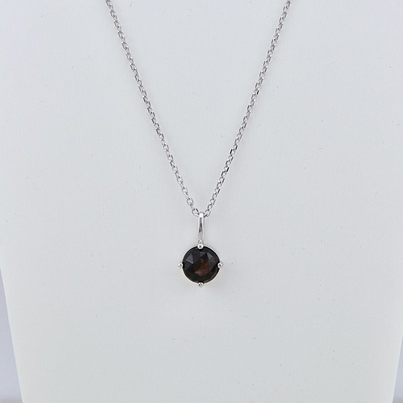 Collier en argent sterling et Saphir Doré