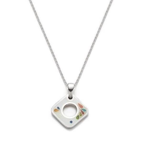 Collier d'émail, argent fin et or 24K