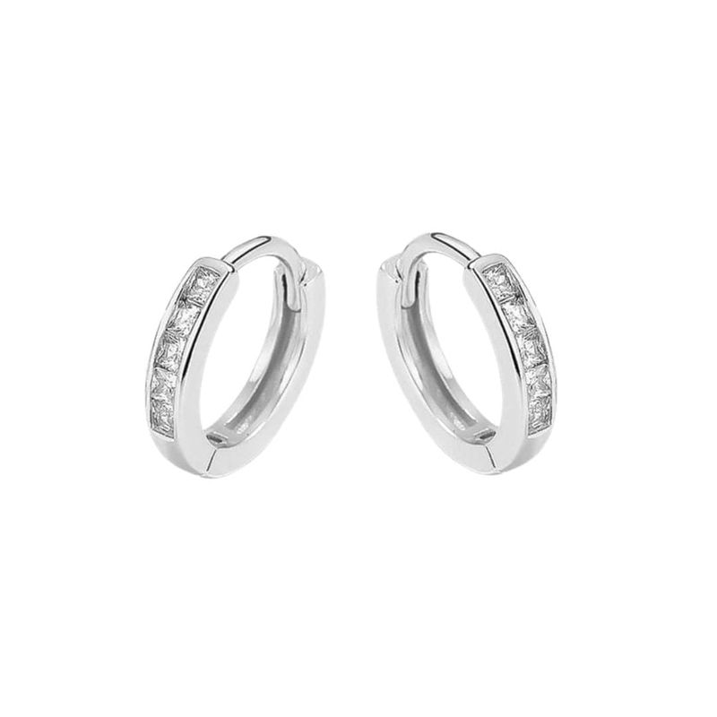 Boucles d'oreilles Huggies Princesse en argent sterling