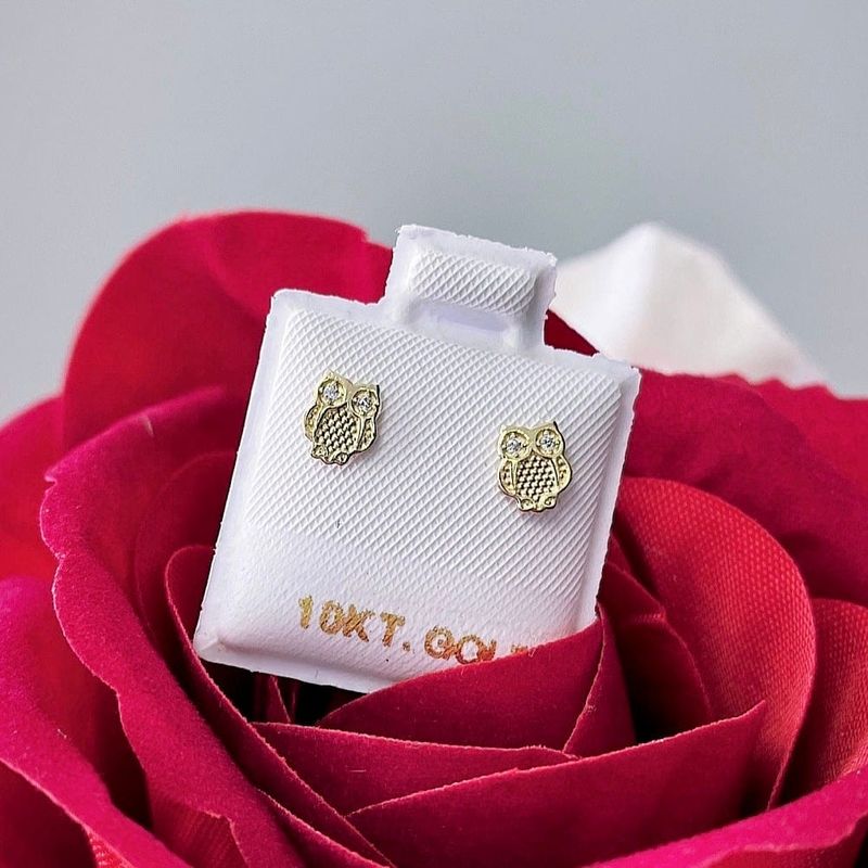 Boucles d'oreilles Hiboux en or 10K