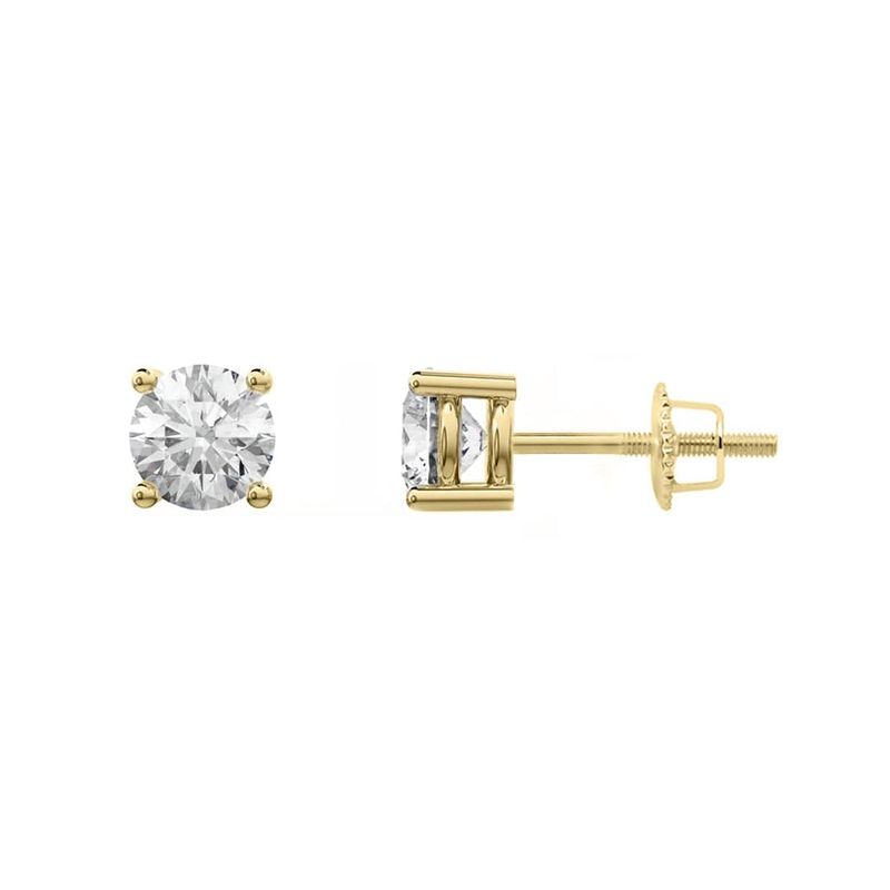 Boucles d'oreilles Classiques en or jaune ou blanc 10K et moissanites