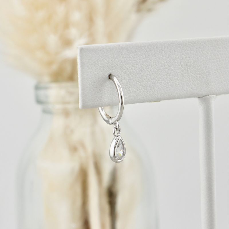 Boucles d'oreilles Huggies Gouttes en argent sterling