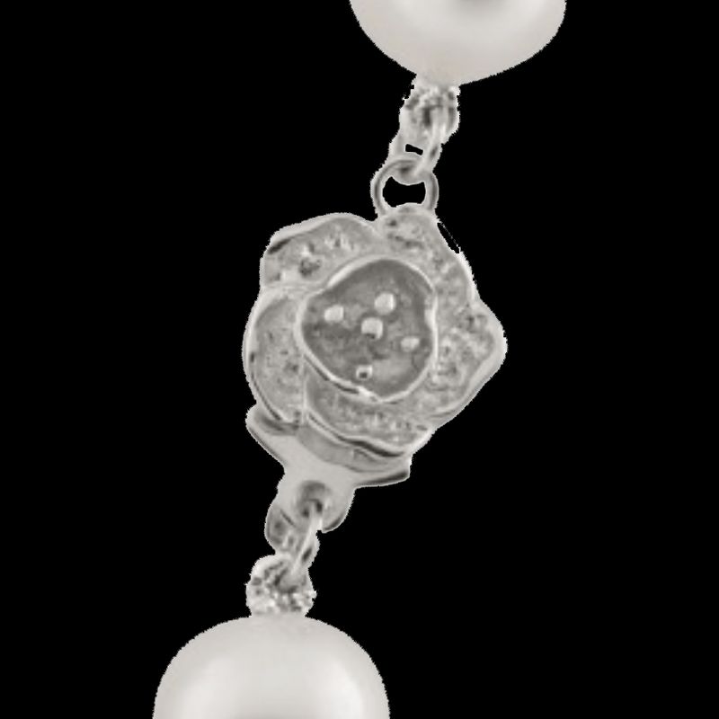 Collier de perles d'eau douce et pièce centrale en argent 925