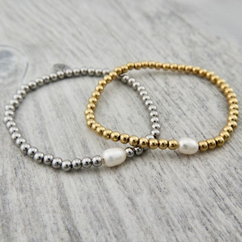 Bracelet Zéphyr en acier et perles