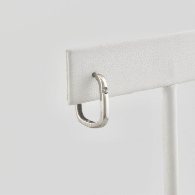 Boucles d'oreilles Huggies Carrées en argent sterling