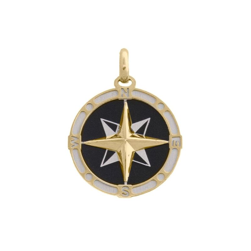 Pendentif Boussole en or jaune 10K