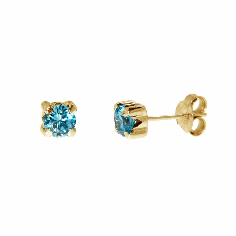 Boucles d'oreilles Pierres de naissance CZ en or jaune 10K