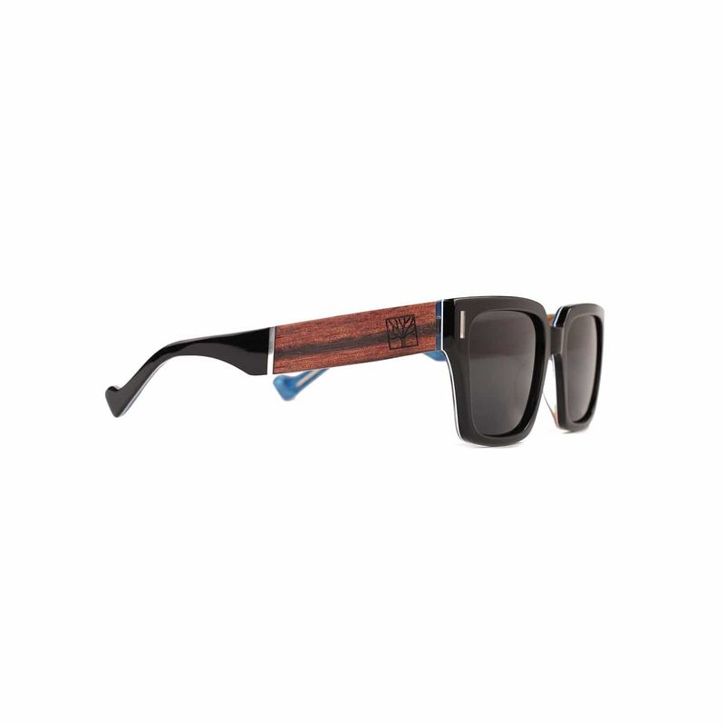 Lunette de soleil Expédition bleue en bois