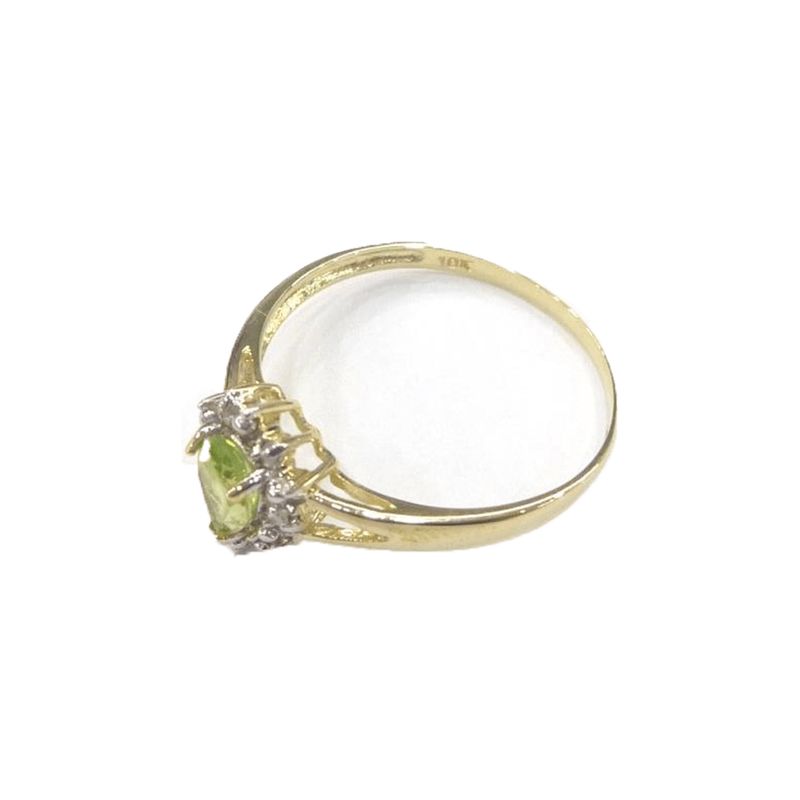 Bague en or 10K péridot et diamants
