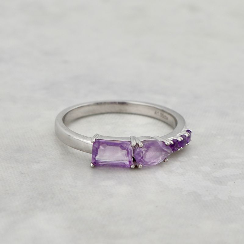 Bague en or 14K et améthyste