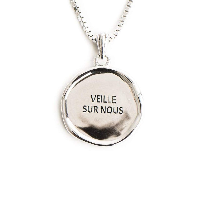 Collier Près de moi / Veille sur nous en argent sterling