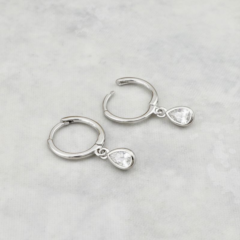 Boucles d'oreilles Huggies Gouttes en argent sterling