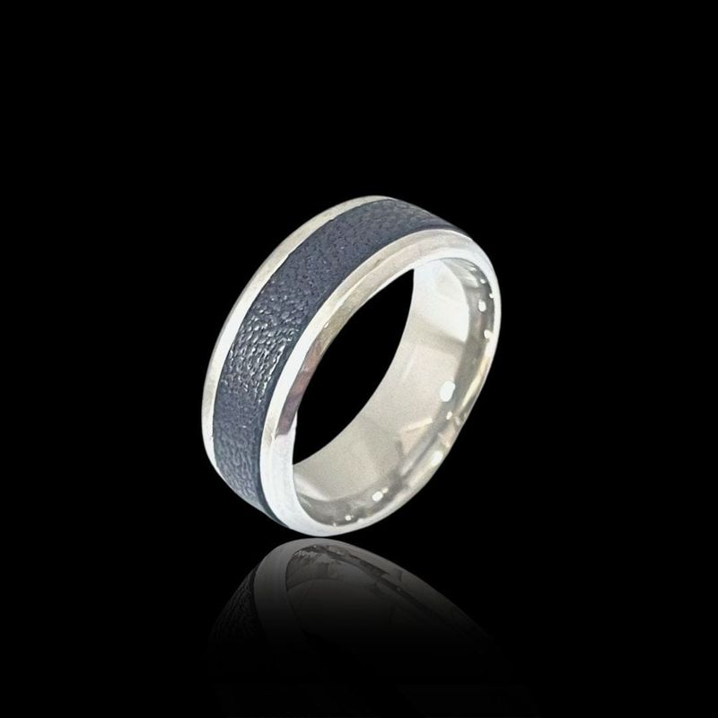 Bague Cuir et acier