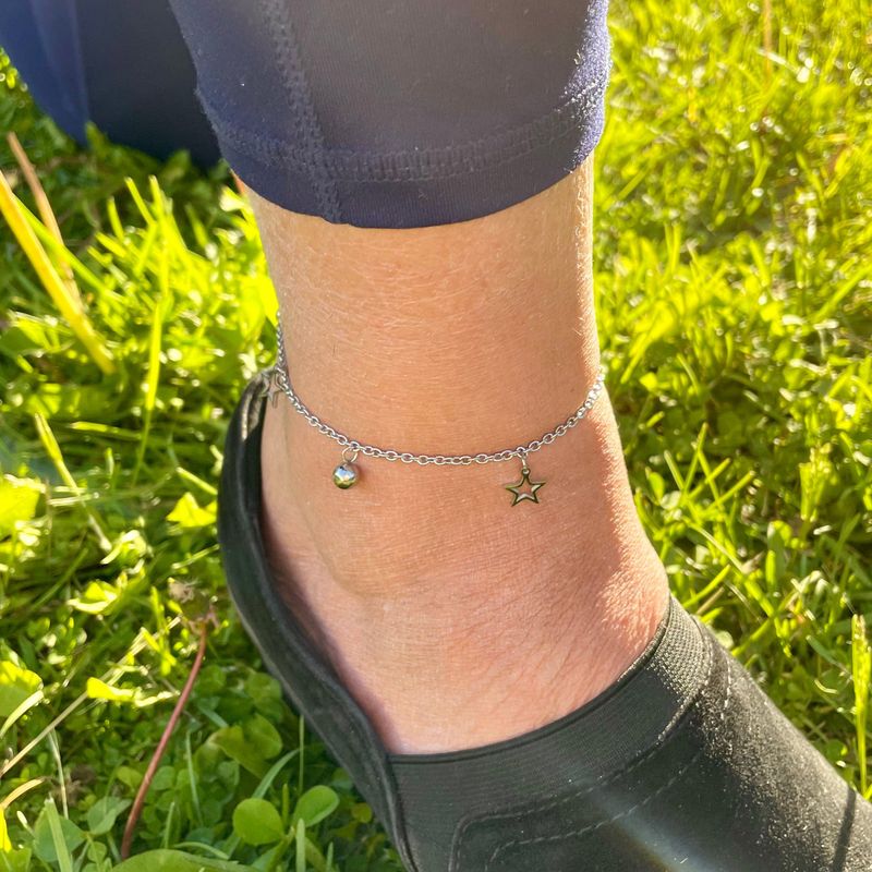 Bracelet de cheville Étoiles en acier