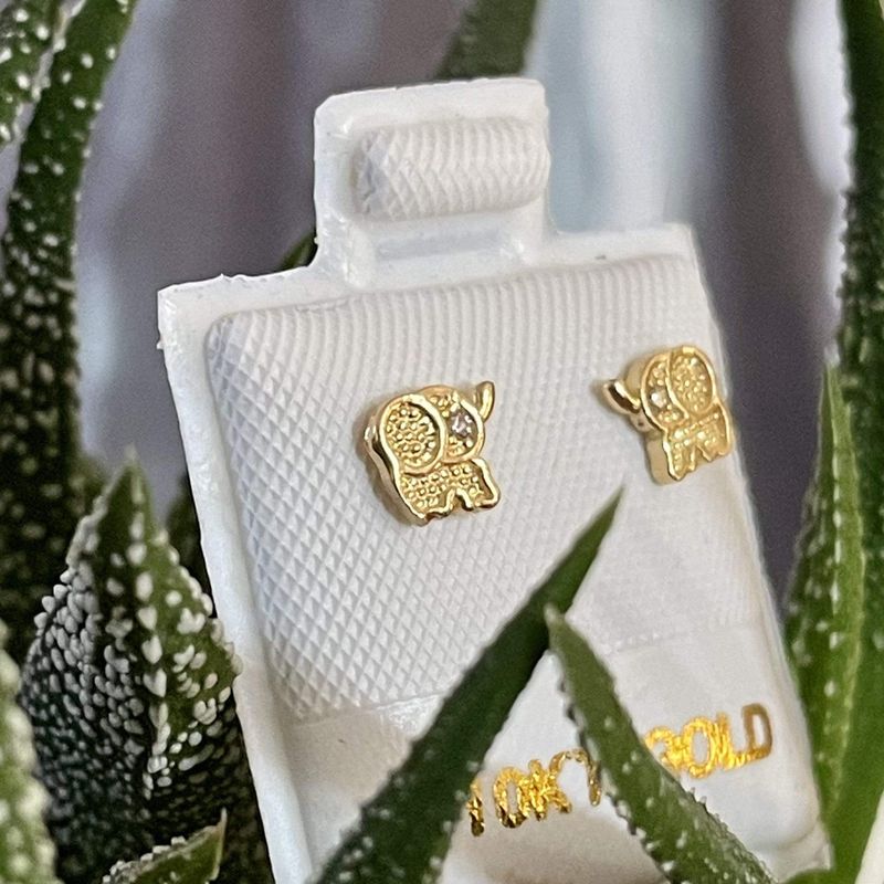 Boucles d'oreilles Éléphanteaux en or 10K