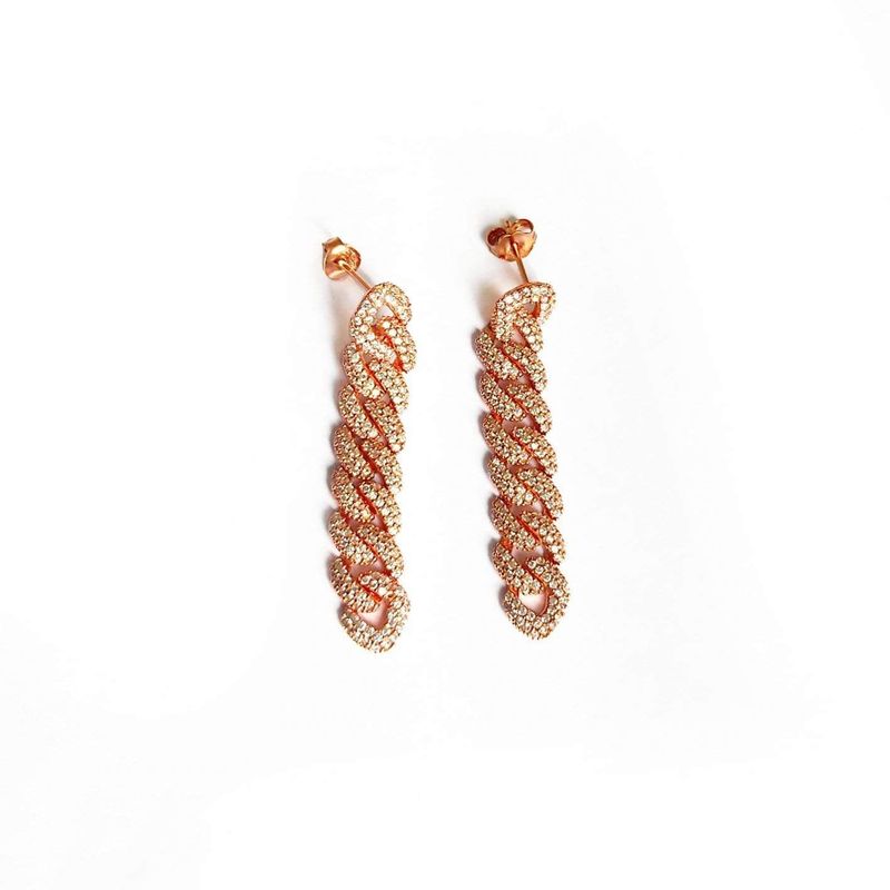 Boucles d'oreilles Chaînes Cuban Scintillantes en argent sterling