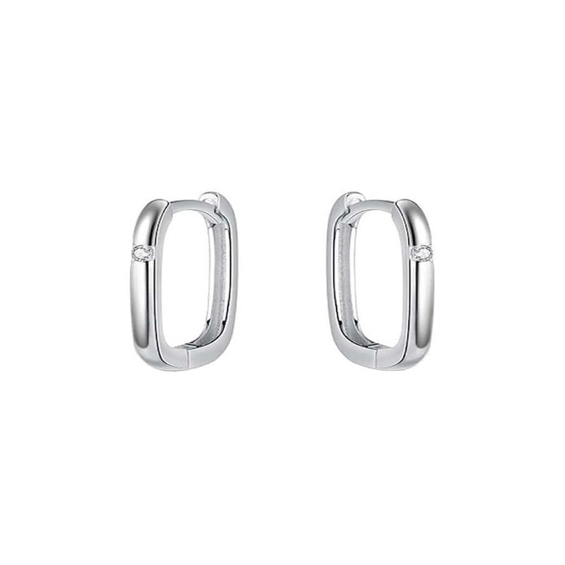 Boucles d'oreilles Huggies Carrées en argent sterling