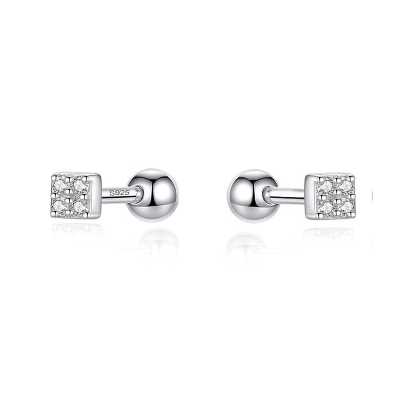 Boucles d'oreilles Les Minis Carrés en argent sterling