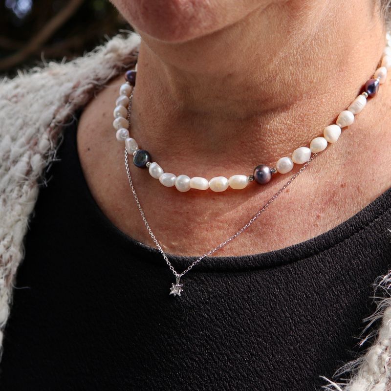 Collier de perles baroques Sérénité et argent sterling