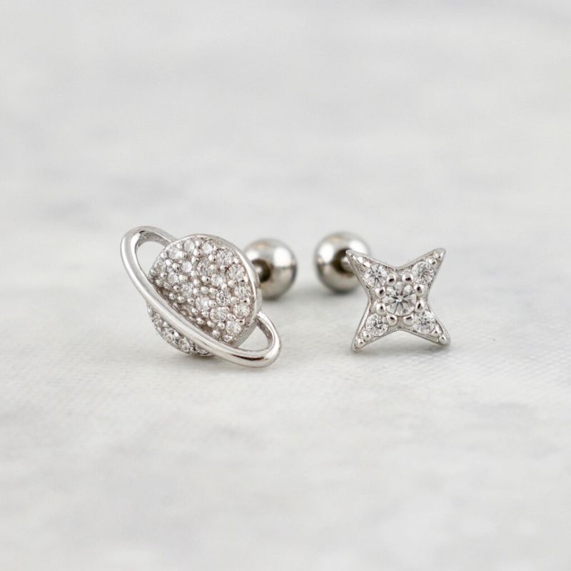 Boucles d'oreilles Galaxie en argent sterling