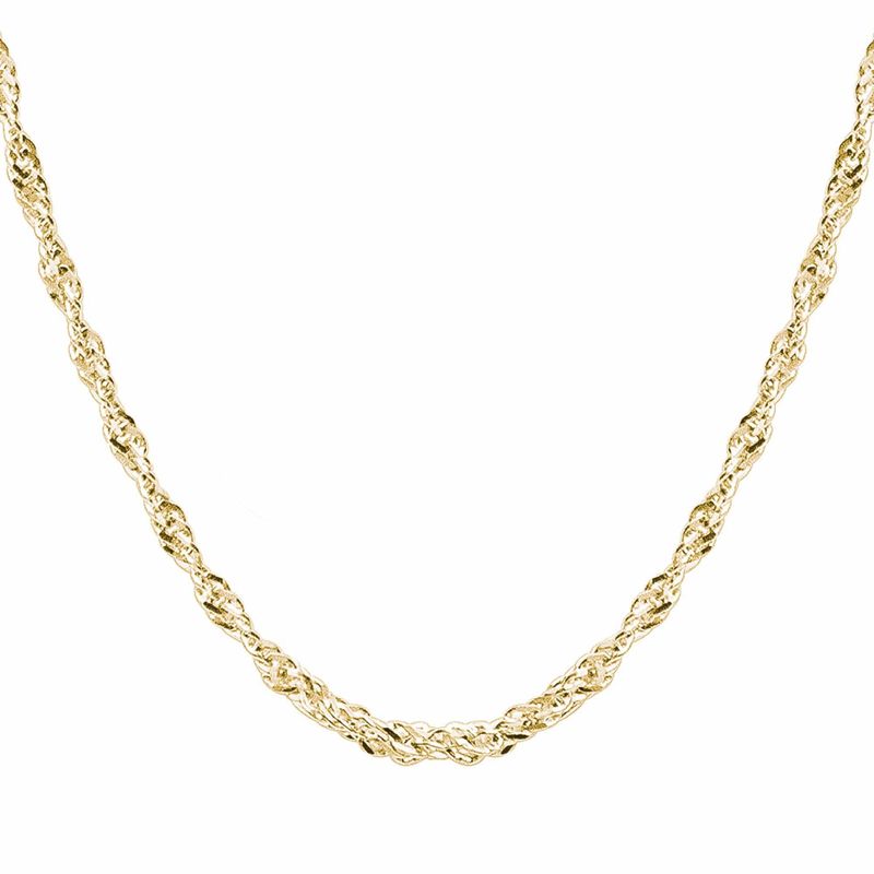 Chaine Singapour en argent sterling ou or 10K