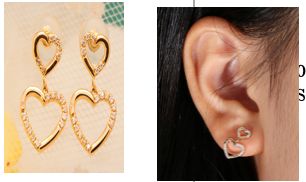 Boucles d'oreilles Coeurs en or 14K et moissanites