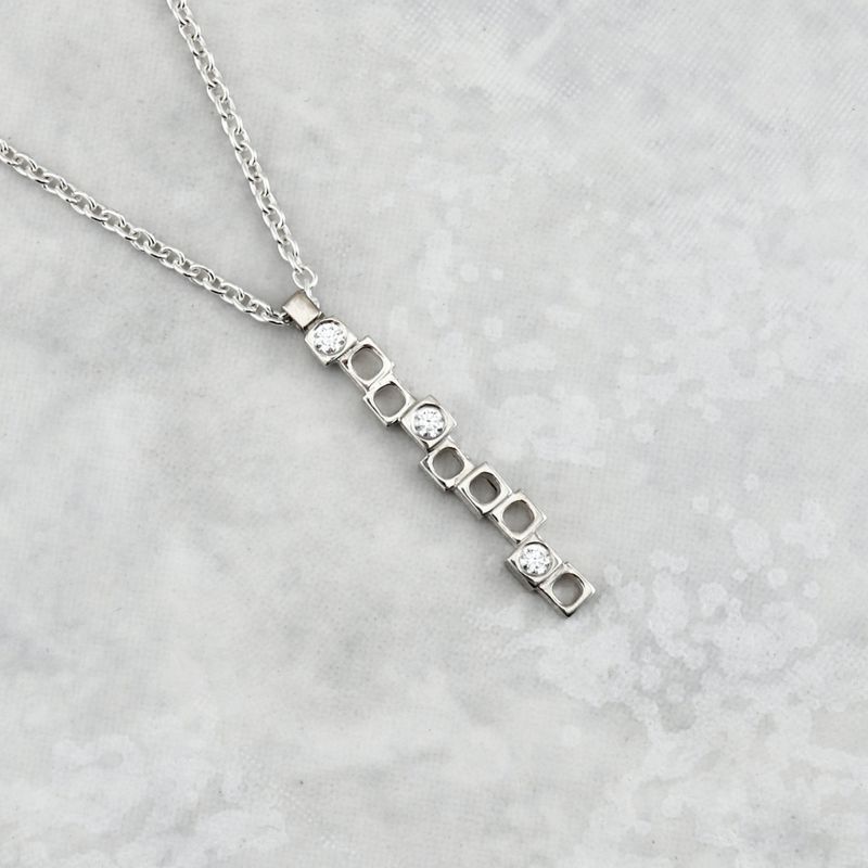 Collier Geometrica en argent sterling et diamants