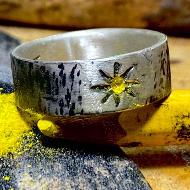 Bague de la Chrysantaime en argent sterling