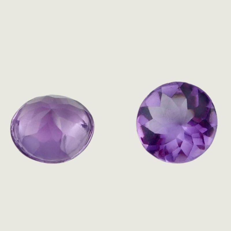 Améthyste Naturel Taille Rond Cabochon