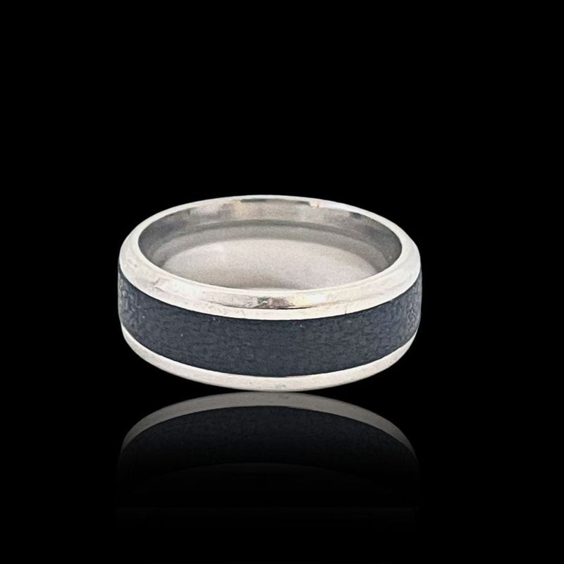Bague Cuir et acier