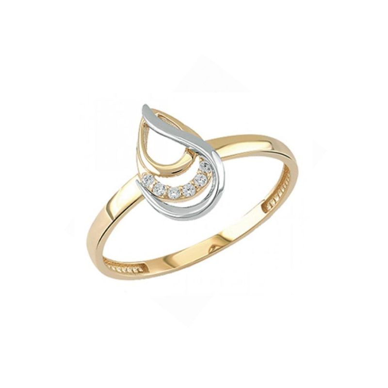 Bague La Goutte en or jaune et blanc 10K