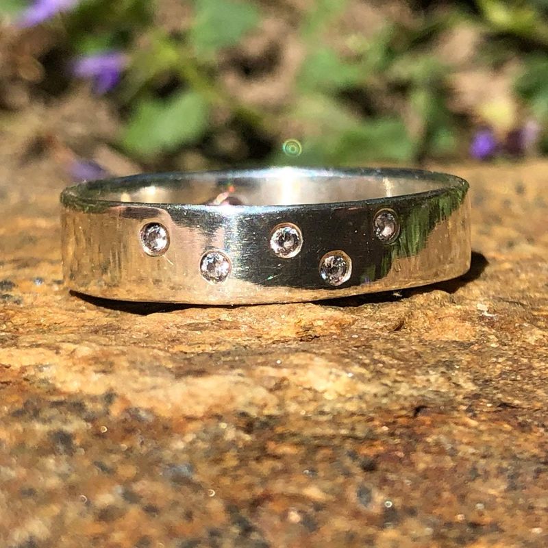 Bague Constellation en argent sterling et diamants