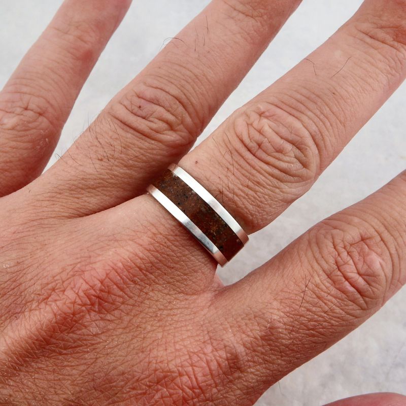 Bague Triceratops du Montana et argent sterling ou or 14K - 18K
