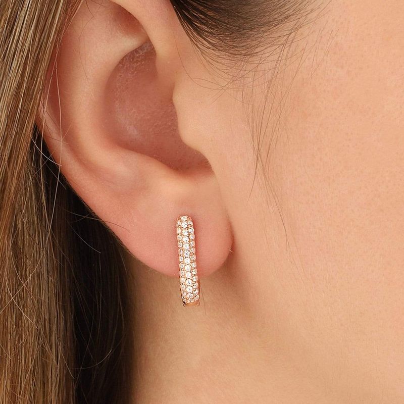 Boucles d'oreilles Huggies 9mm-13mm Scintillantes en argent sterling