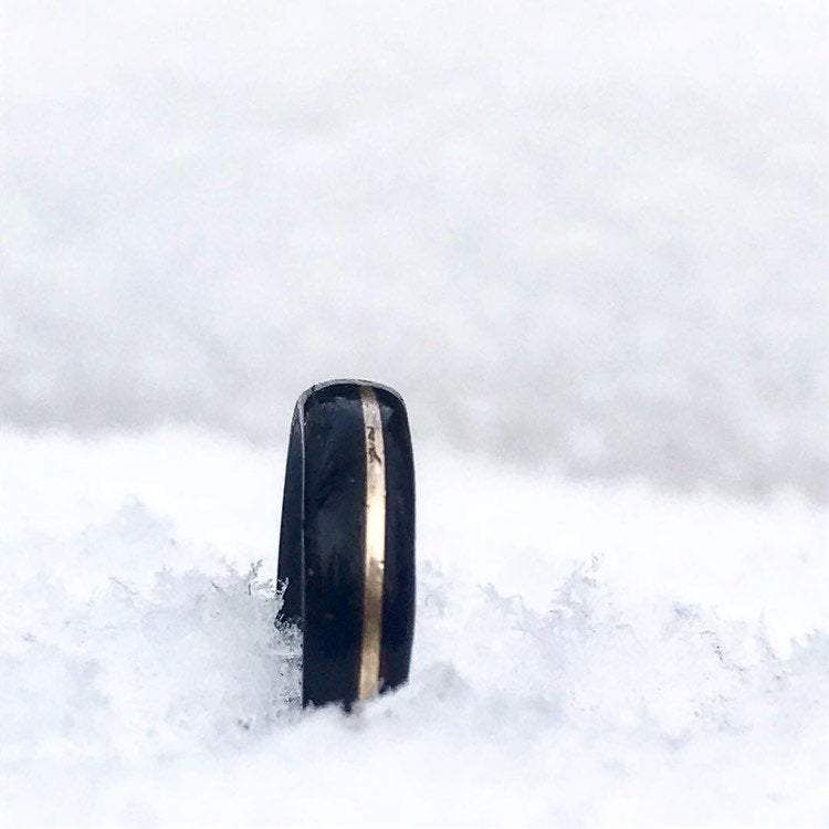 Bague en bois et or 14K & 18K personnalisée