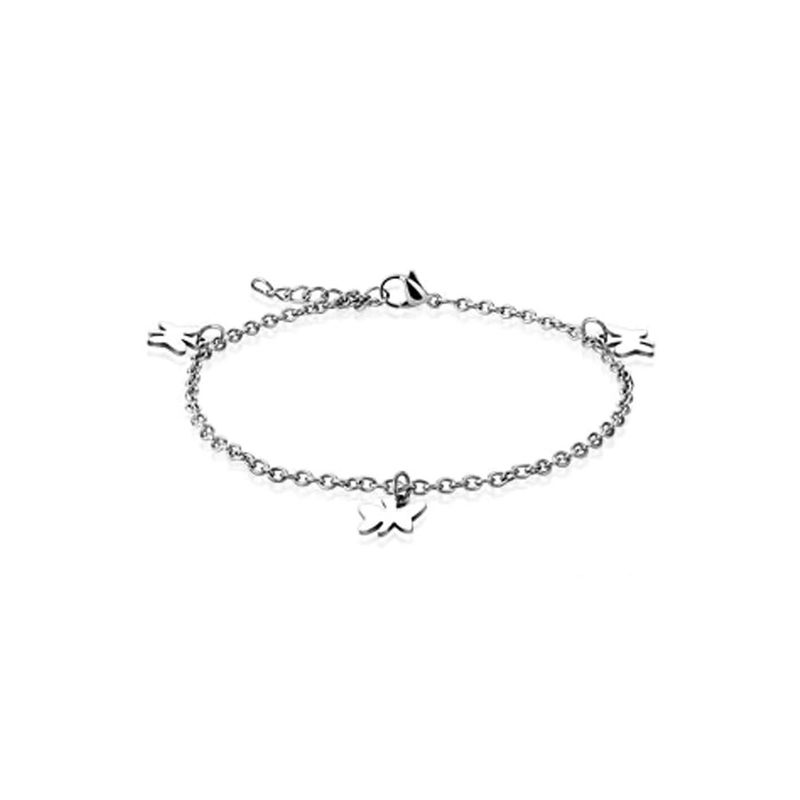 Bracelet de cheville Papillons en acier