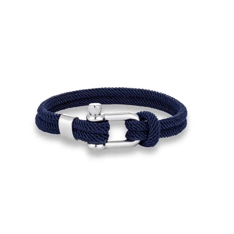 Bracelet Le Nautique en corde bleue et acier