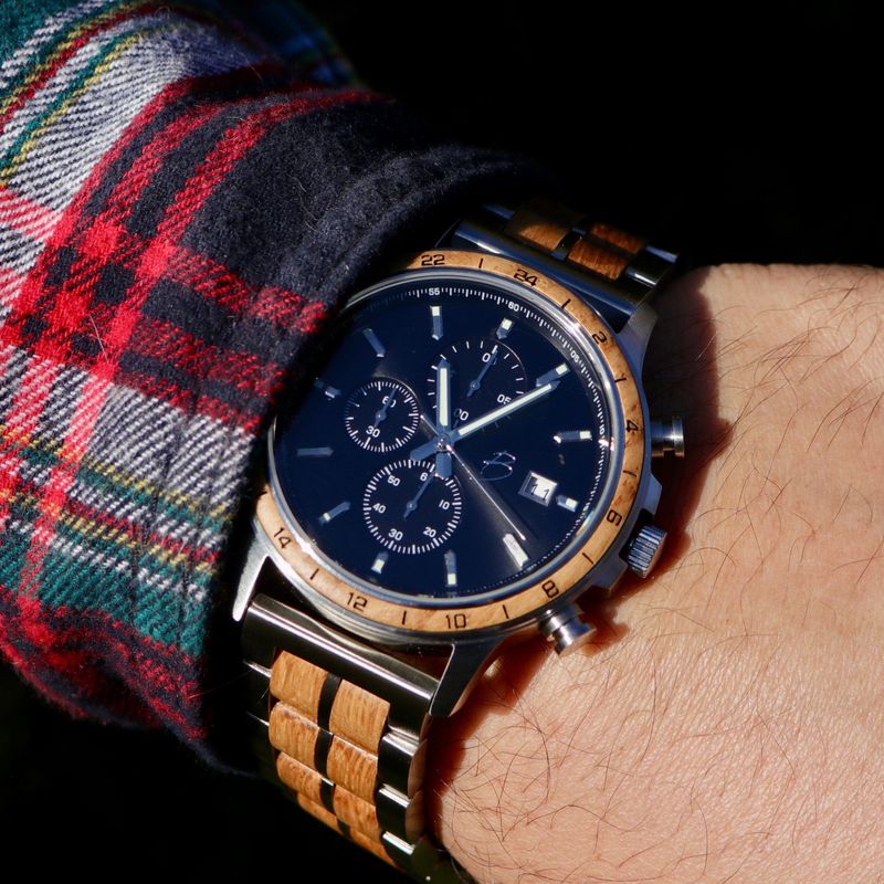Montre Tompion en bois de baril de whisky recyclé