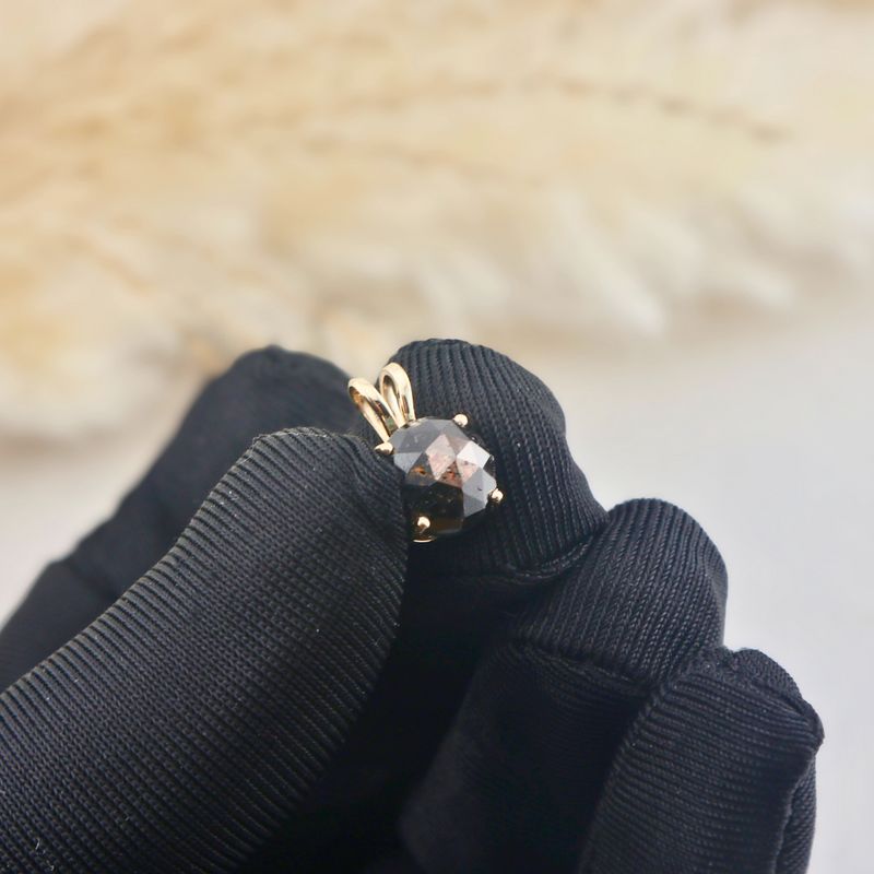 Pendentif en or 14K - 18K ou platine et Saphir Doré