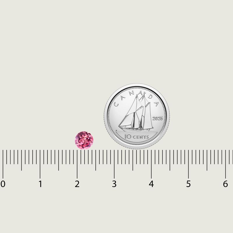 Saphir Naturel Rose Taille brillant rond 5 mm