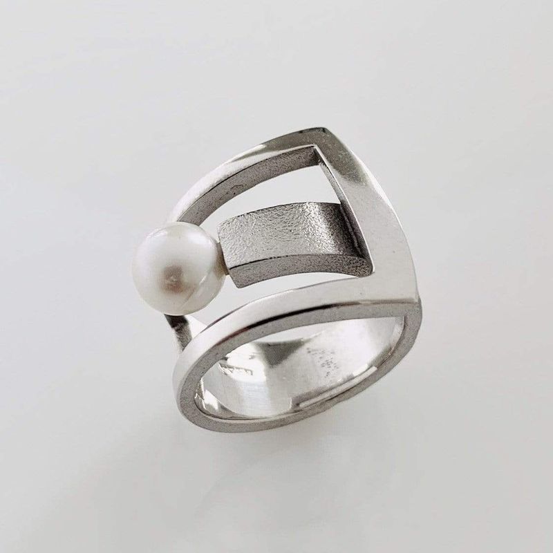 Bague en argent sterling et perle