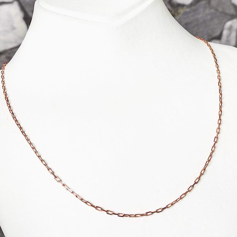 Chaîne minimaliste mailles rectangles en argent sterling