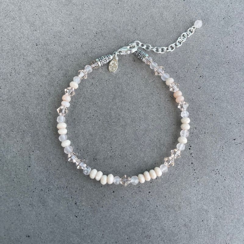Bracelet Bella en argent sterling et quartz rose
